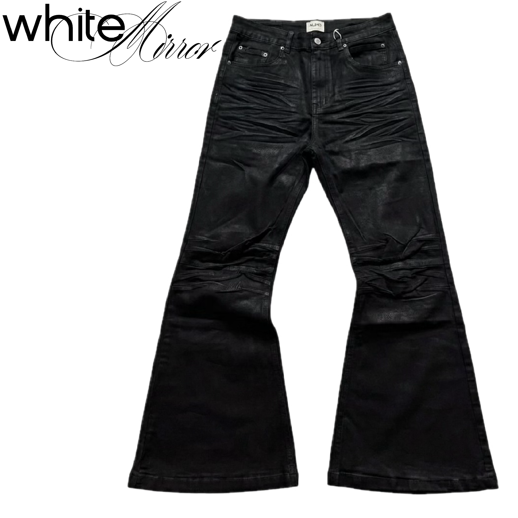 WAX FINISH FLARED JEANS