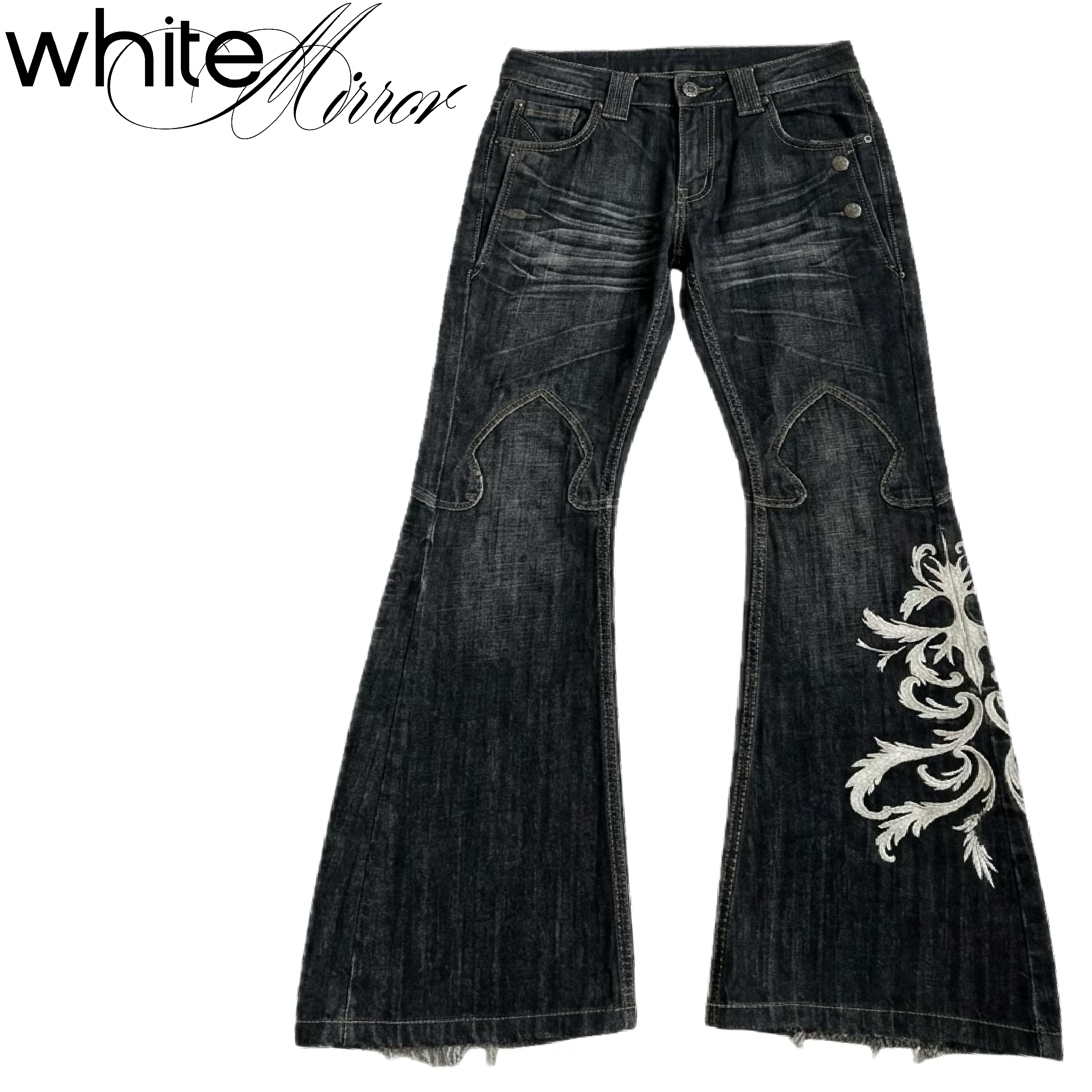 FLUER KNEE FLARED JEANS