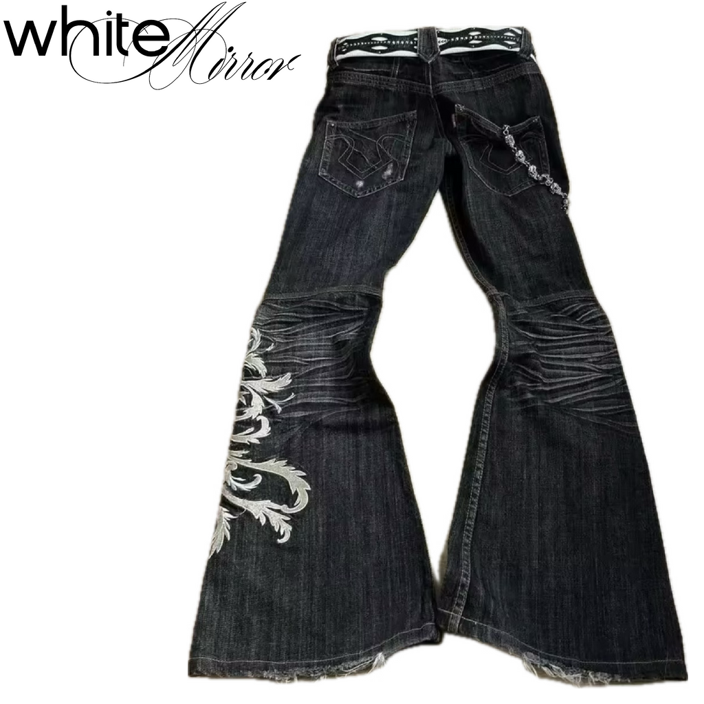 FLUER KNEE FLARED JEANS