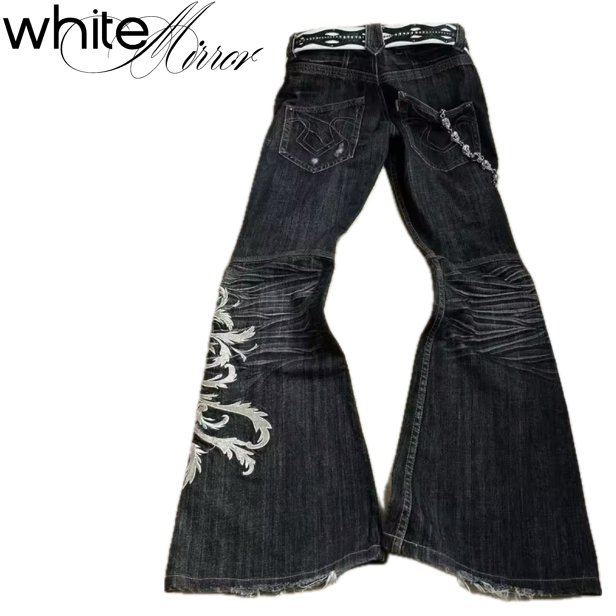 FLUER KNEE FLARED JEANS