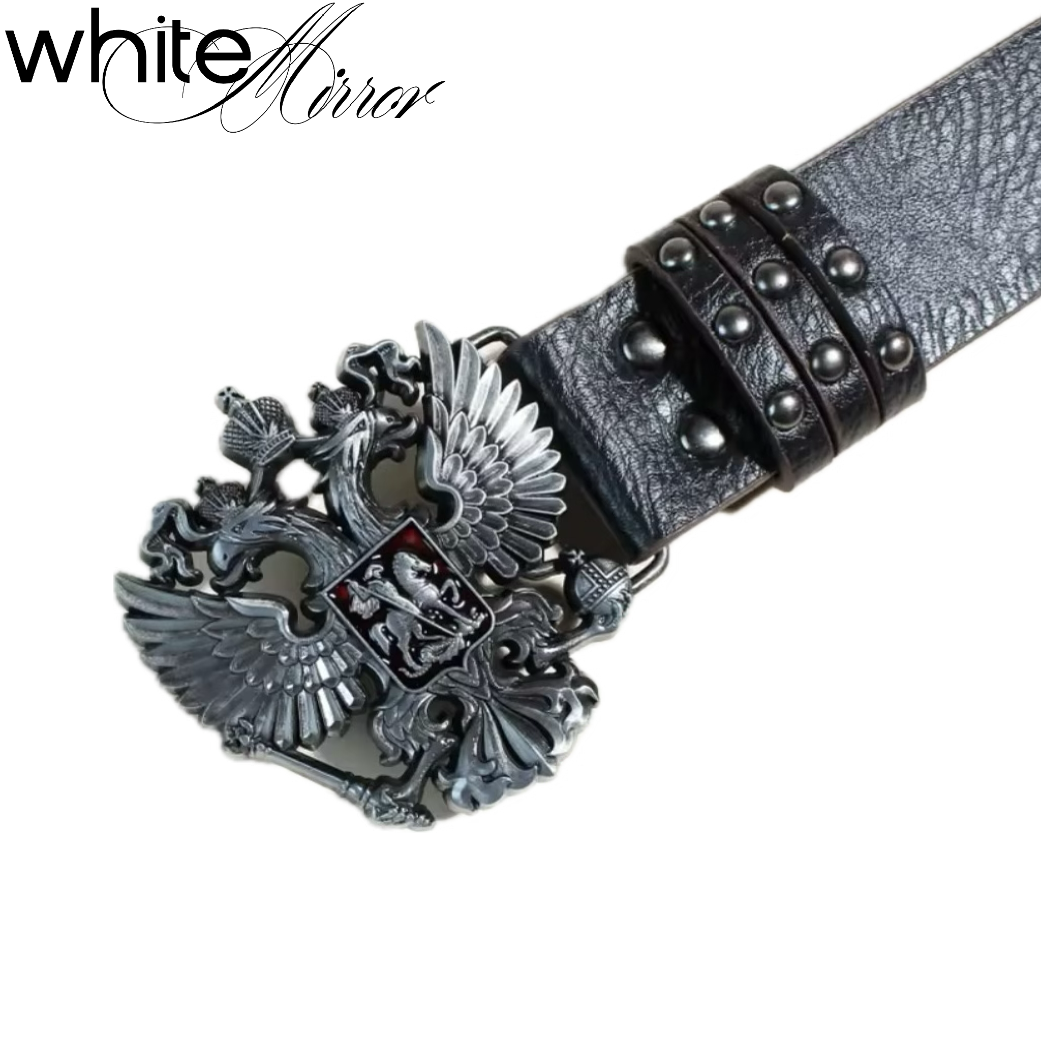 WHITE MIRROR TWO HEADED BEAST BELT