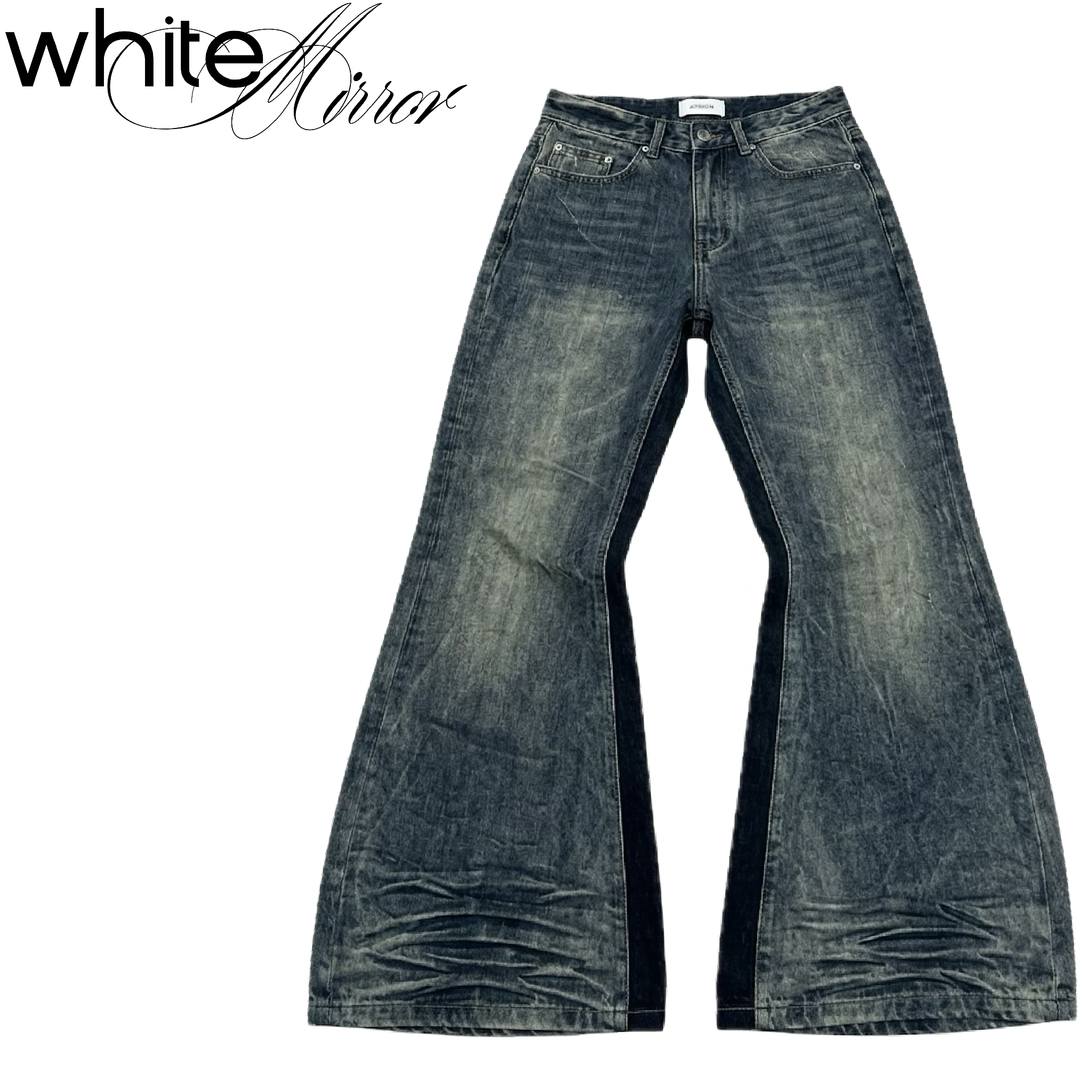 WASHED BLUE FLARED JEANS