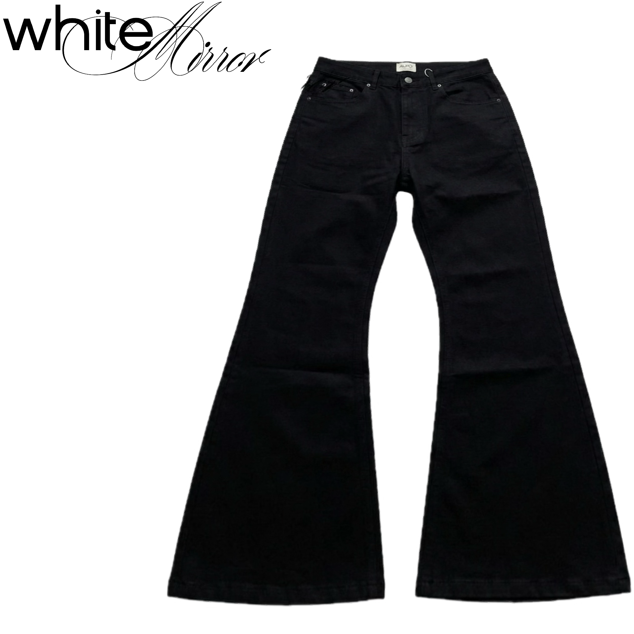 SOLID BLACK FLARED JEANS